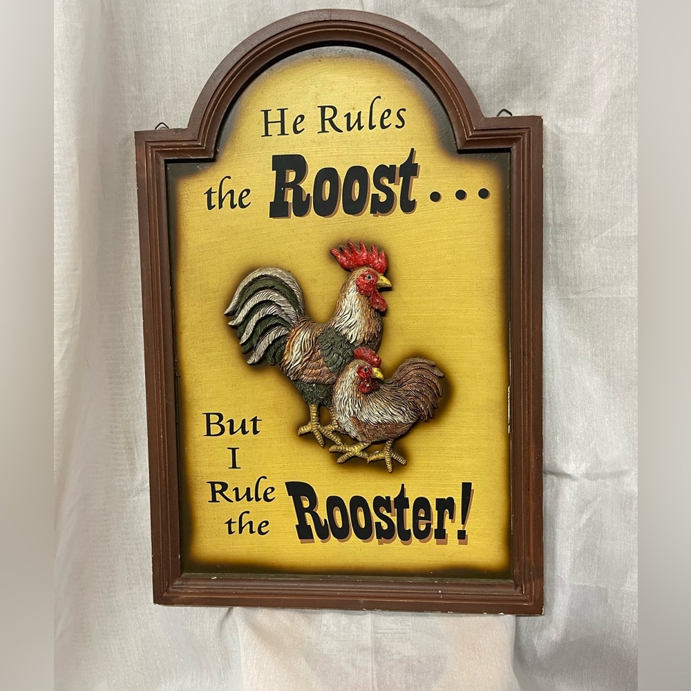 Vintage Mayrich & Co  3-D Rooster Wall Art 24”x 16”x2” Rooster Wall Plaque